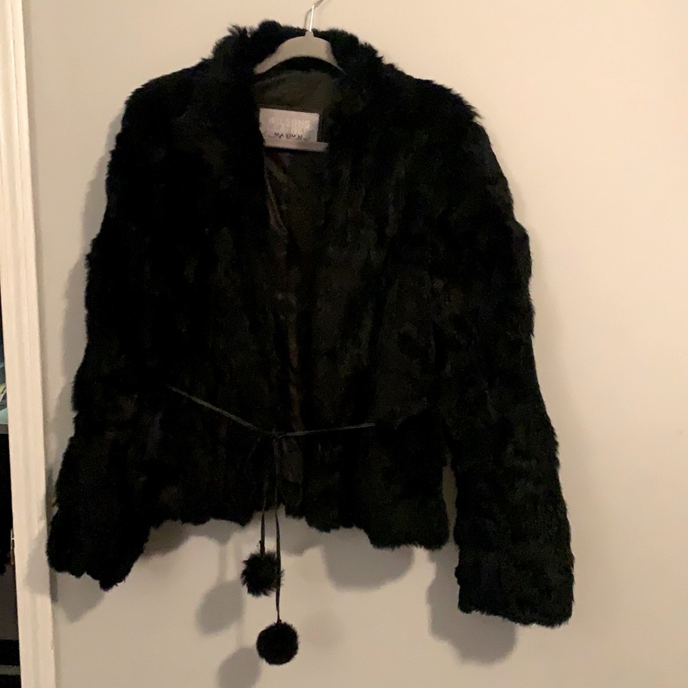 Black fur winter coat